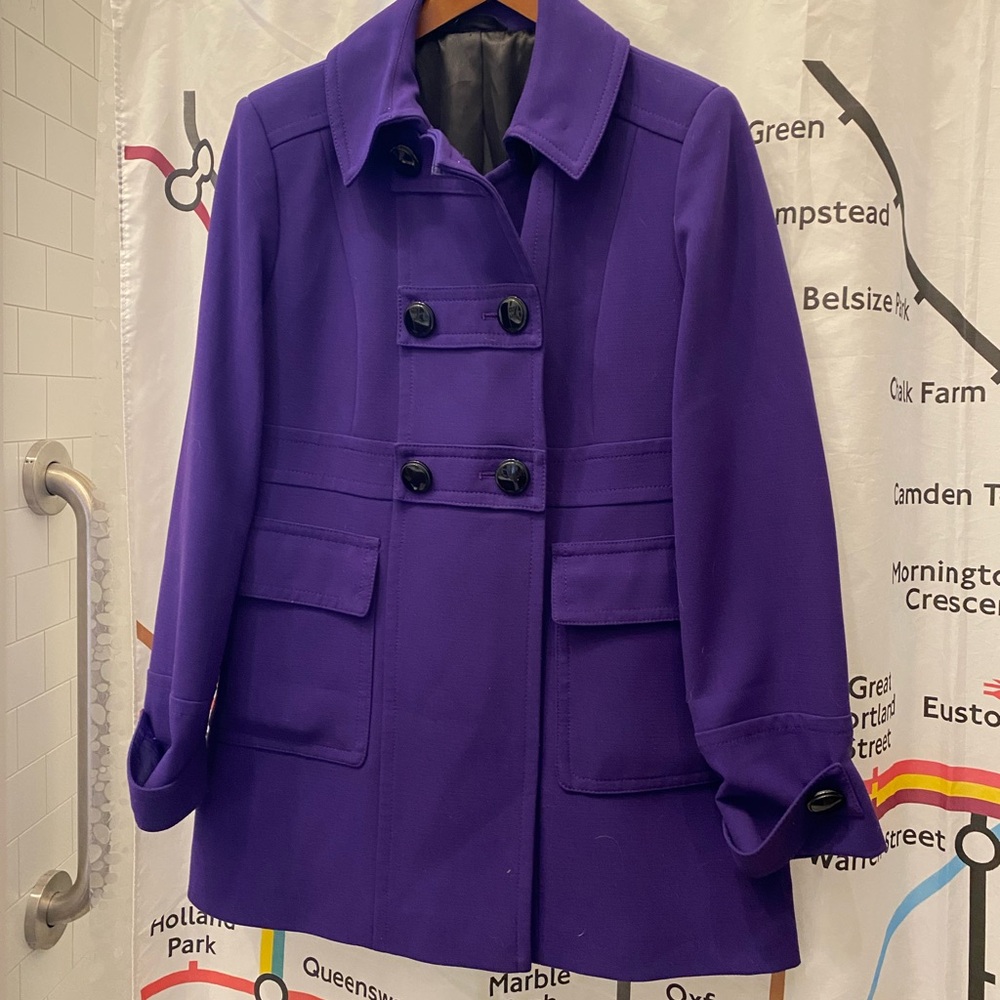 Marks & Spencer  Purple Double-Breasted Coat LikeNew 12 usa